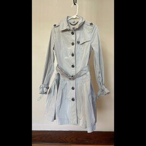 Burberry Pleated Beige Trench Coat, Size 6